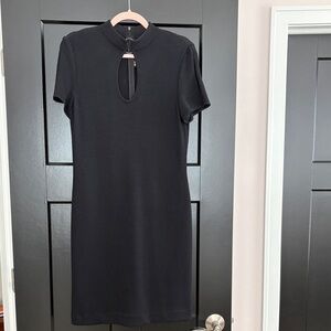 St John’s Black Sheath Dress. Key Hole Sleeves/Decorative Key Hole on top.Size 6